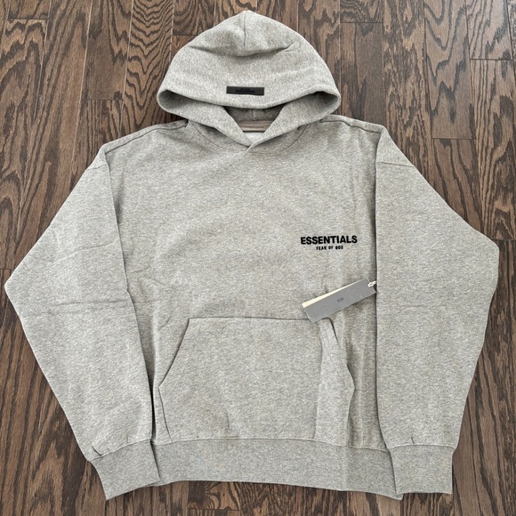 Fear of God Essentials Hoodie Pullover Dark Oatmeal Grey M NEW NWT Authentic - Picture 3 of 4